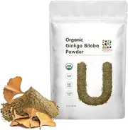 Organic Ginkgo Biloba Powder 1 Pound, Vegan Friendly Ginkgo Leaf Powder Organic, Pure, Raw, Non GMO