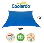New Coolaroo Coolhaven SHADE SAIL SQUARE 12'x12' Sapphire Blue