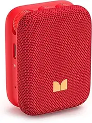 [Monster] Atomic Atom Wearable Bluetooth Speaker with Mics for Hands-Free Calls, IPX5 Waterproof, Compact and Portable Speaker for Workout, Cycling, Red