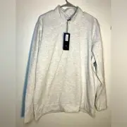 NWT Antigua men’s quarter zip light sweatshirt golf work light gray collar
