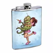 Vintage Alien Abduction D2 Flask 8oz Stainless Steel Hip Drinking Whiskey