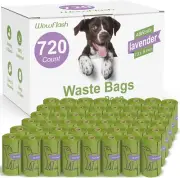Rollos de 720 bolsas para desechos de perros con aroma a lavanda de 13" x 9",