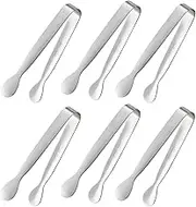 Tuperoymse 6PCS Mini Small Tiny Tongs, 4.25Inch Stainless Steel Small Tongs for Serving Food, Kitchen 304stainless Steel Easy Install Easy to Use