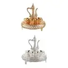 Teapot Tea Tray Metal Cups Vintage Coffee Pot Set for Living Hotel Gathering