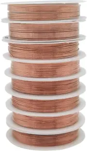 8Pc Copper Jewelry Wire 32-18 Gauge for Craft Beading