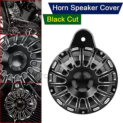 110dB CNC Horn Speaker Cover Black Fit For Harley Big Twin 1991-up Electra Glide