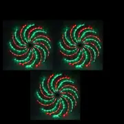 Christmas Complete LED Spinner Lights Green & Red SET of 3