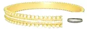 Bangle bracelet CZ 18kt yellow Gold Gunmetal MX signature designer jewelry New