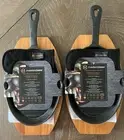 Masterclass Cast Iron Fajita Pans Set Of 2 With Wooden Trivet Handle Mitt