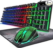 Keyboard and Mouse Gaming LED Wired Combo with Emitting Character Keyboard 4800D