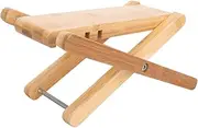LIFKOME Adjustable Bamboo Foot Stool Ergonomic Nail Art Footboard for Home Salon Use Durable Folding Design Comfortable Support for Foot Care Natural Color