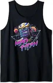 [Marvel] Thanos Mad Titan Retro Neon Cosmic Portrait Tank Top