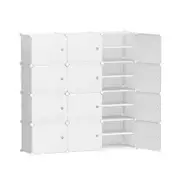 Artiss Shoe Rack DIY 12 Storage Cube Stackable White