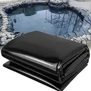 Black Pond Liner Underlayment Foldable 4x6m 5x8m 7x10m 8x12m 10x15m Heavy Duty Pond Tarp for Outdoor Ponds, Waterfall, Fountains and Artificial Lake(6x7m(19.7x23ft))