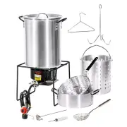 Propane 30 Qt. Turkey 10 Qt. Fish Fryer Boiler Steamer Set 37,00 BTU Burner Set