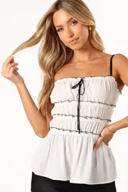 [PUP3] Meryl Sleeveless Top - White/Black S White