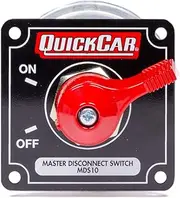 QuickCar Racing Products 55-010 Red 2-1/2" High x 2-1/2" Wide Handle Battery Master Disconnect Switch with Black Mounting Panel