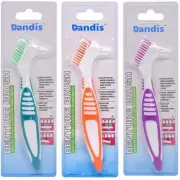 3 Pack Denture Cleaning Brush Set Hard Denture Toothbrush Portable Denture Tooth