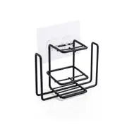 Iron Wall Mounted Toothbrush Holder Tooth Brush Cup Toothpaste Storage Rack Shelf Razor Holder Bathroom Organizer Shelves