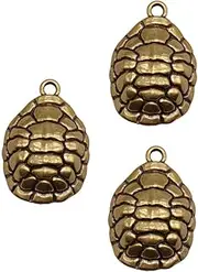 Tofficu 5sets Chic Home Decor Collection Decorative Turtle Shell Craft Small Copper Pendant Unique Desktop Ornament for Living Room Office 3pcs*5