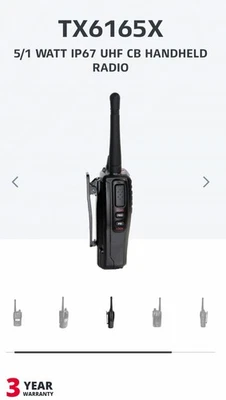 GME TX6165X 5/1 Watt UHF CB Handheld Radio