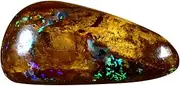 [Deluxe Gems] 3.03 ct Fancy Shape (15 x 7 mm) Multi Color Australian Koroit Boulder Opal Natural Loose Gemstone, gemstone, Boulder Opal