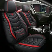 LCLCDZ Car Seat Covers Universal Set for Vauxhall Astra H Astra J Astra G Badge Zafira B Astra Corsa D Vectra C Corsa Dacia Duster Car Accessories Black Red