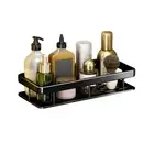 Black Wall Rack Shelf Organiser Bathroom Kitchen Shower Storage Caddy