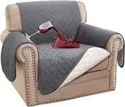 H.VERSAILTEX 2025 New 100% Waterproof Sofa Covers Chair Cover Sofa Couch Protector Triple Non-Slip Sofa Slipcover for 1 Cushion Furniture Protector for Pets, Kids,Dog (1 Seater, Grey)