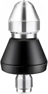 Pressure Washer Sewer Jetter Nozzle with Stainless Steel For Pressure Washer Drain Cleaning Jetter 3/8 Inch 5000 PSI Orifice 6.5