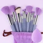 Pro Makeup Brush Set: Use With Foundation, Powder, Eyeshadow, Kabuki + Sponge
