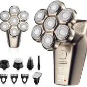 Men's Electric 7-Head Rotary Shaver with Beard Trimmer Kit Wet/Dry Wireless