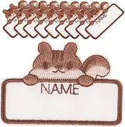 Beatifufu 10pcs DIY Writable Cartoon Name Labels for Clothing Iron Name Tags for Durable Cloth Material Washable and Practical for Daycare Camping and Home Use