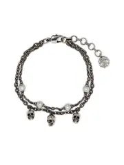 Alexander Mcqueen Layered Skull Charm Bracelet