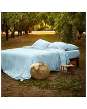 Bombacio Linens Sunset Sky Blue Brushed Cotton Percale Duvet Cover