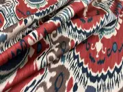 Sanderson Ikat Cotton Satin Print Fabric- Niyali /Annato Midnight 2.65 yd 226647