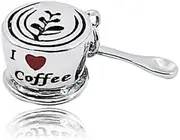 [GMXLin] I Love Coffee Cup Charm Bead for Pandora Bracelets Family Grandma Mom Birthday Gift, copper