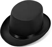 [EINCORN] Universal Trilby Hat for Gentlemen Magicians Carnivals Trilby Hat Thicken Flat Top Hat for Gentlemen Casual Gathering