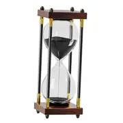Hourglassute Sand Timer: Large 10 Inch Decorative Wooden Sand 60 Min Black Sand