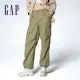 【GAP】女裝 Logo抽繩工裝褲-苔蘚綠(872632)