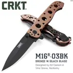 "電筒魔" 公司貨 CRKT M16-03BK BRONZE W/BLACK BLADE 折刀 #M16-03BK