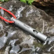 Ultralight Titanium Emergency Whistle with Cord Outdoor Survival Camping Hiking Exploring