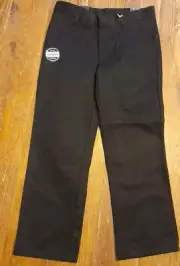 Nautica Husky Boys' Uniform Flat Front Pant, Black, Small/10- Husky
