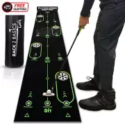 Back 2 Basics 10Ft Golf Green Putting Mat - True-To-Life Green Simulation Golf P