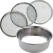 Hanafubuki 3PCS Soil Sieve Set 8-1/4Inch(210Mm), Made in Japan, 3 Sieve Mesh Fil
