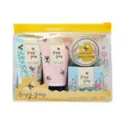 Hand Care Set Mini Busy Bees Honey Thyme Travel Bag Set Wash Moisturizer Vegan