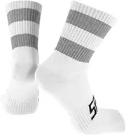 X AUTOHAUX Cycling Socks Anti-Friction m Outdoor Bike Socks White,Grey Unsex 1 Pair Color Matching Reflective