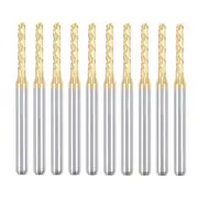 10Pcs 2mm Titanium Coat Carbide End Mill Engraving CNC Router Bits, 1/8" Shank
