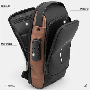 【kingkong】時尚科技男包側背包 USB充電單肩包胸包(防盜 戶外 斜背包)