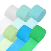 6-Rolls 492ft Crepe Paper Streamer for Craft [6 Colors-1.8 Inch x 82 Ft/Roll]